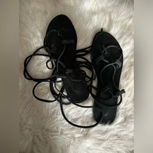 Black Lace Up Sandal